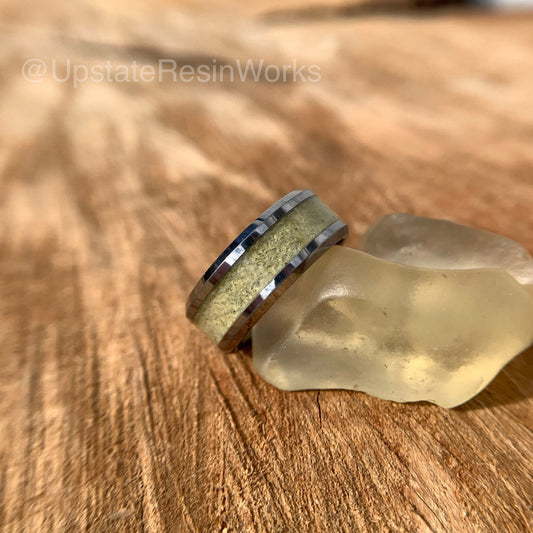 Real Libyan Desert Glass ring, desert glass band, tektite ring, Meteorite glass, vow renewal, wedding ring, engagement ring, promise ring