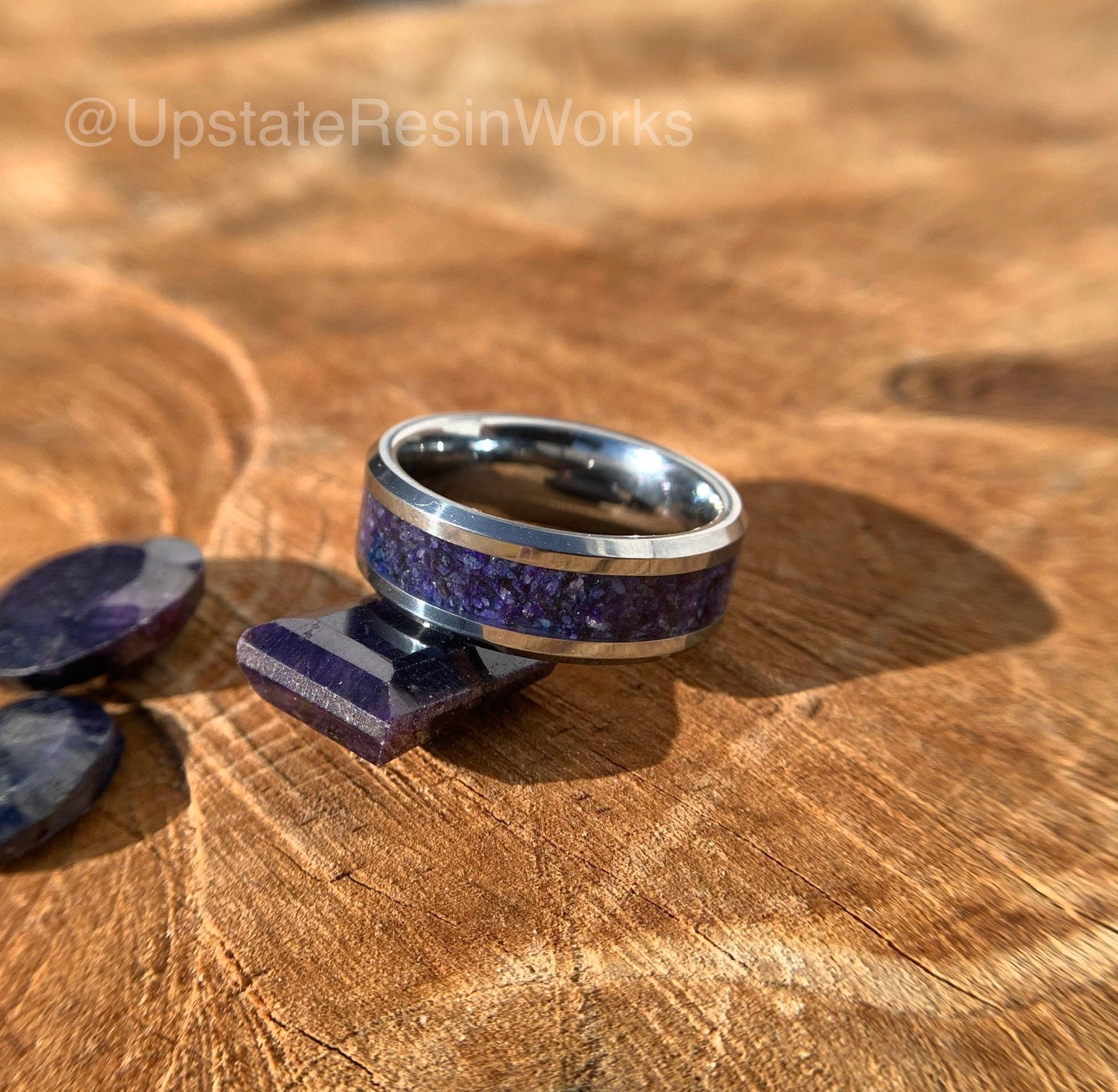 Genuine Sapphire ring, purple and blue sapphires, sapphire band, mens sapphire ring, womans sapphire ring, wedding ring, engagement ring