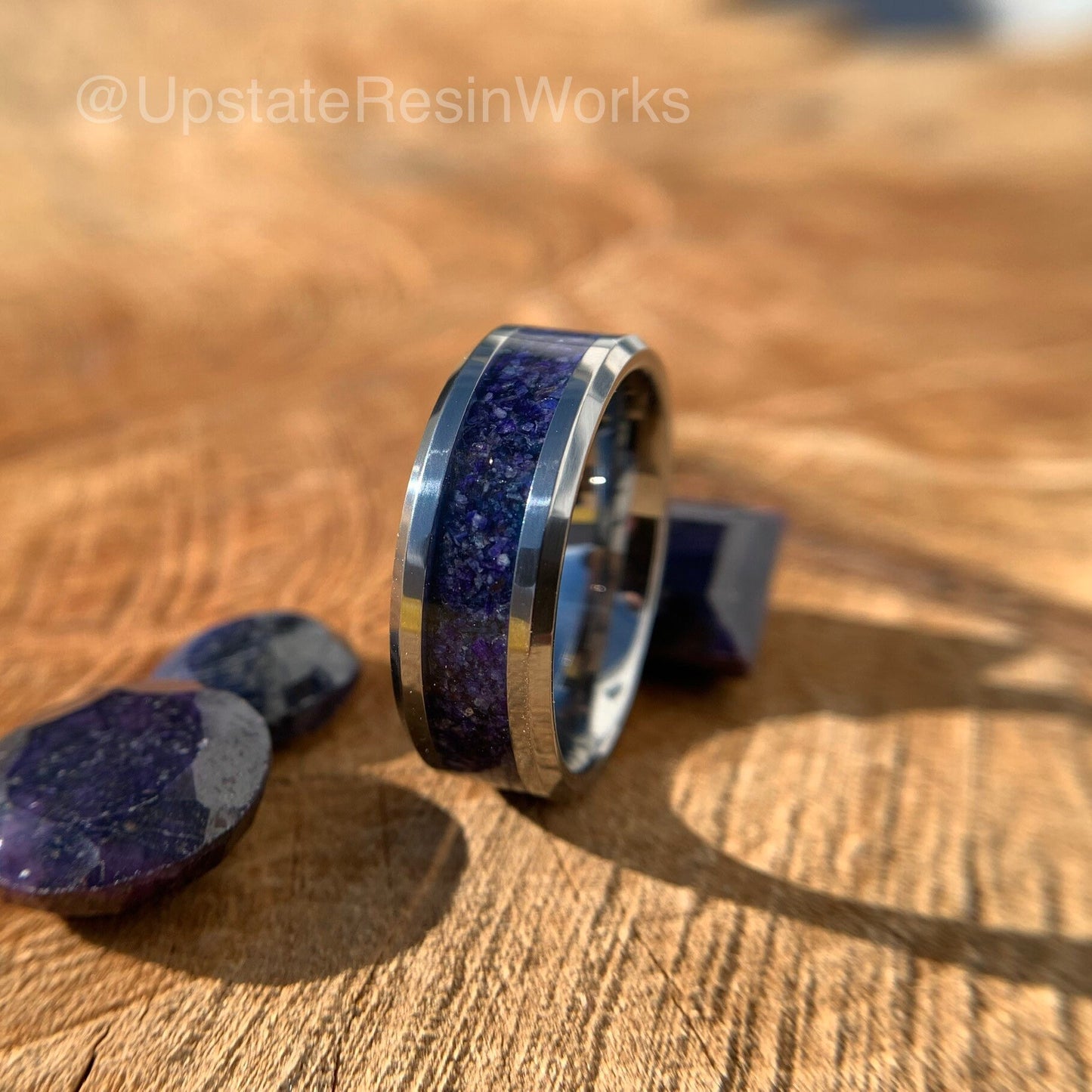 Genuine Sapphire ring, purple and blue sapphires, sapphire band, mens sapphire ring, womans sapphire ring, wedding ring, engagement ring