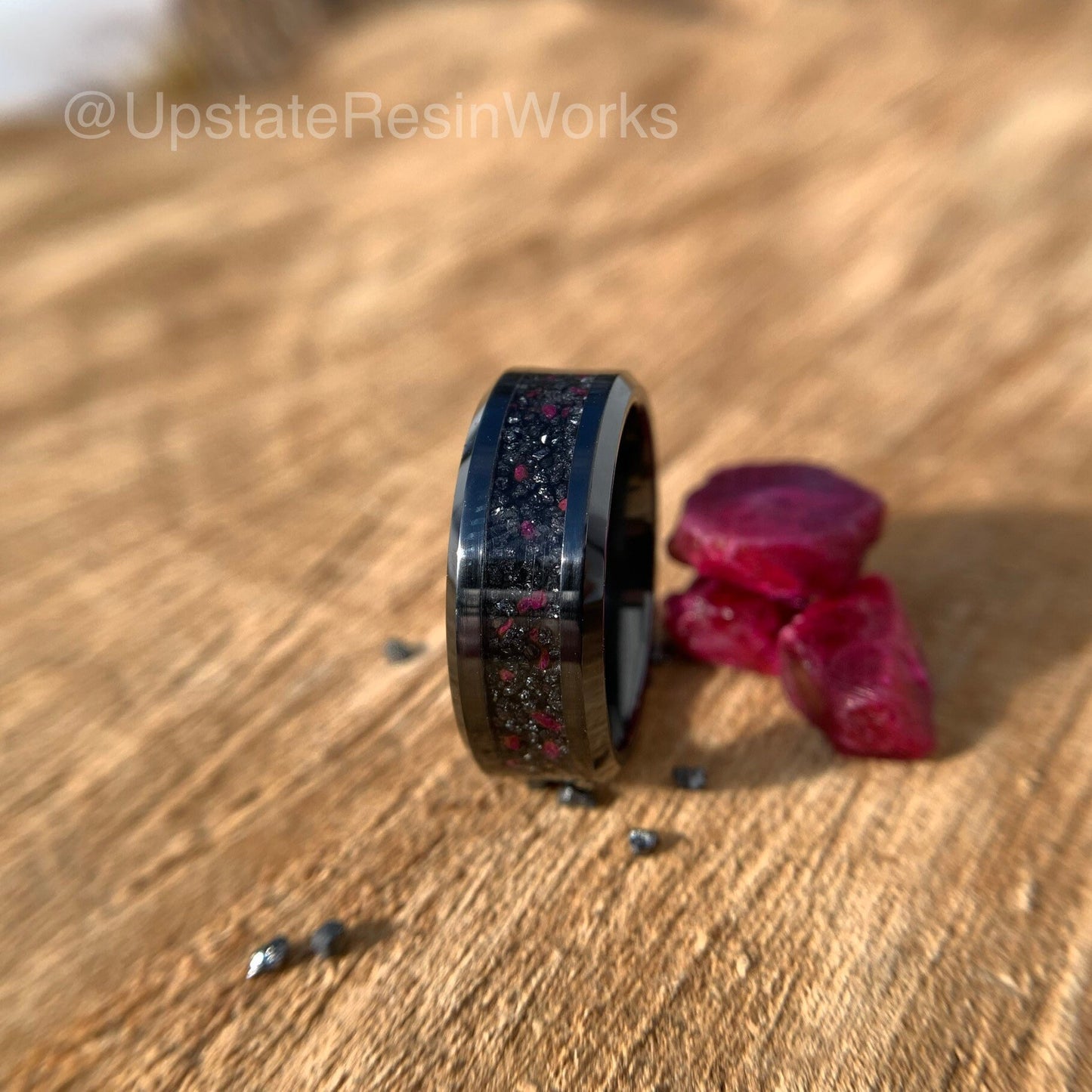 Genuine Black Diamond ring, Black Diamond and ruby ring, Mens Diamond ring, Womans Diamond ring, diamond wedding ring, engagement ring