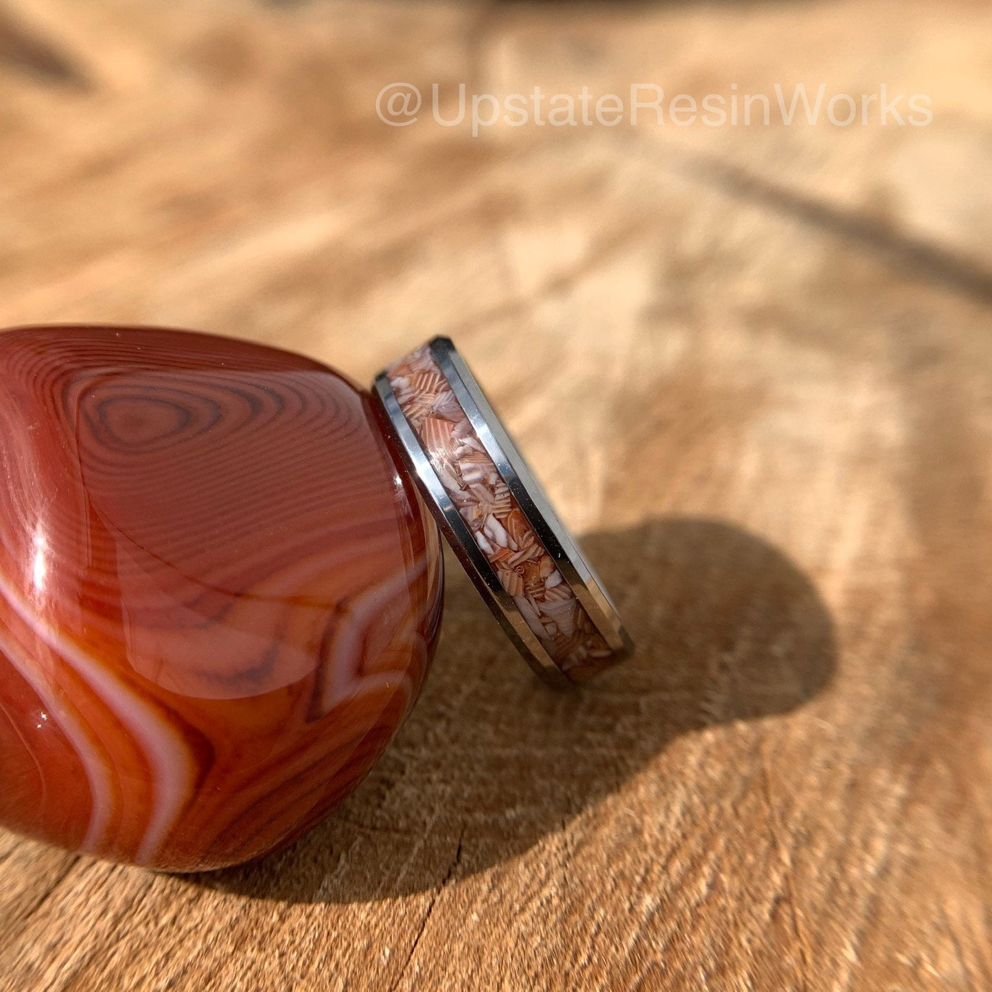 Real red agate band, red agate ring, red banded agate, mens ring, womans ring, vow renewal, wedding band, engagement ring, promise band