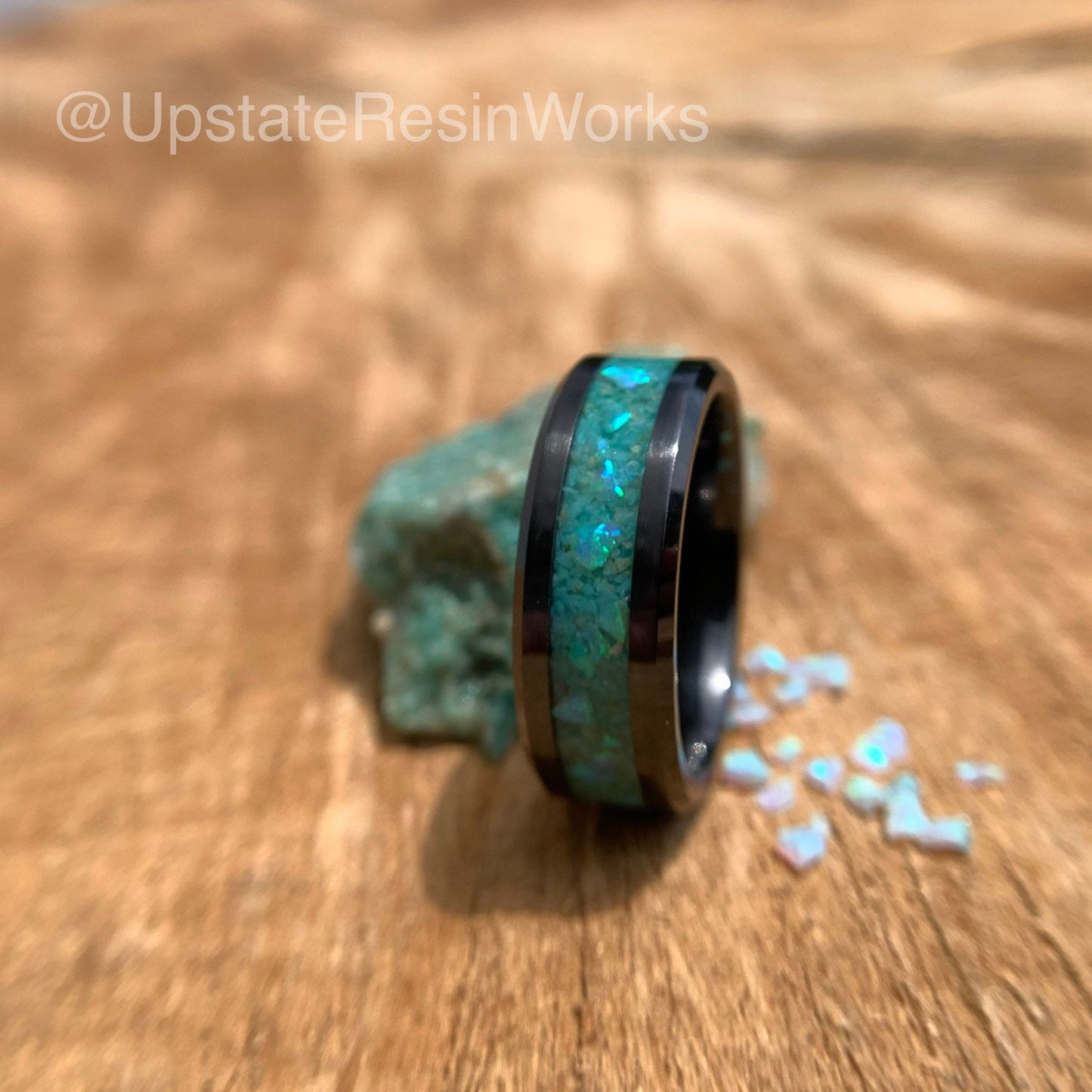 Genuine Turquoise and opal ring, turquoise and opal, mens ring