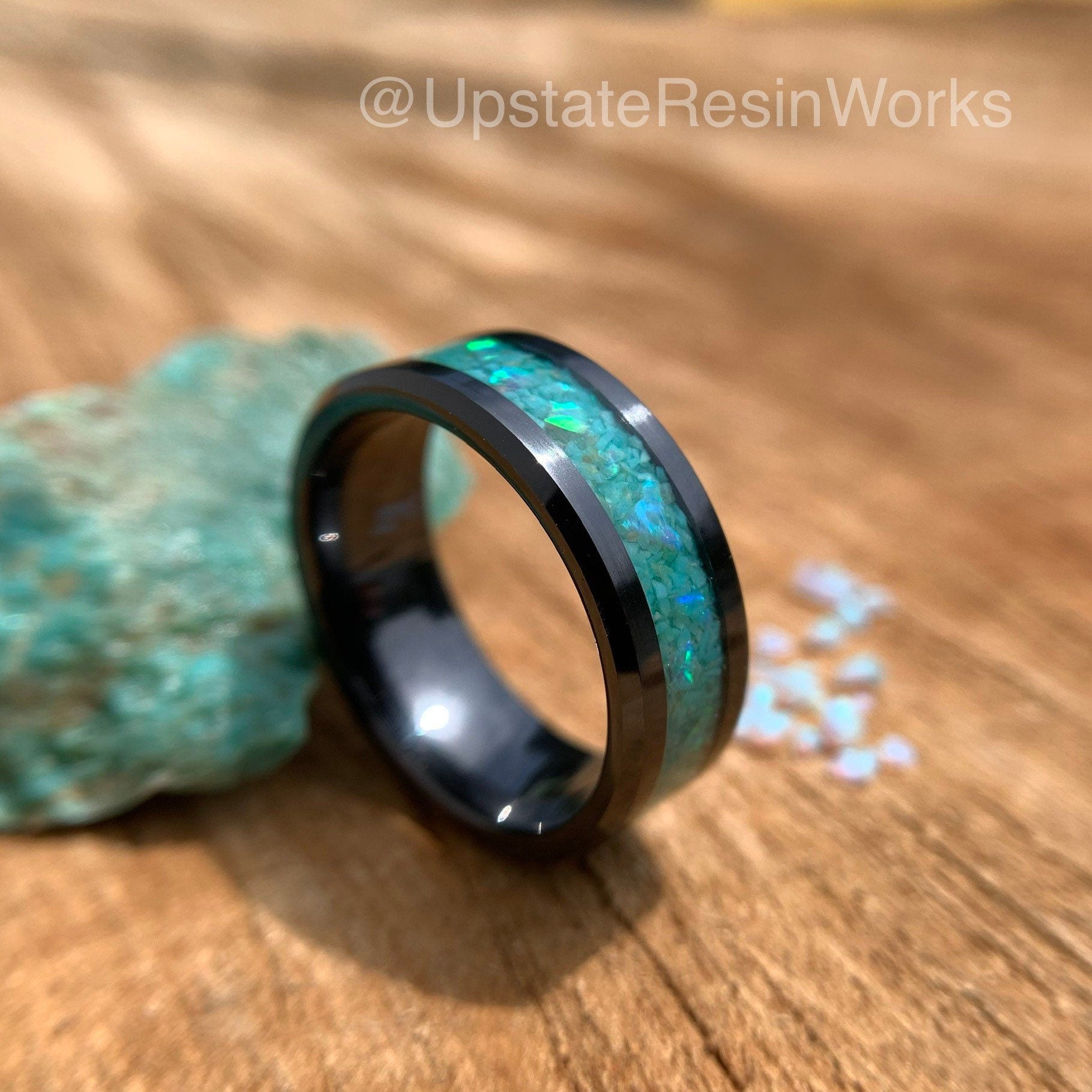 Genuine Turquoise and opal ring, turquoise and opal, mens ring
