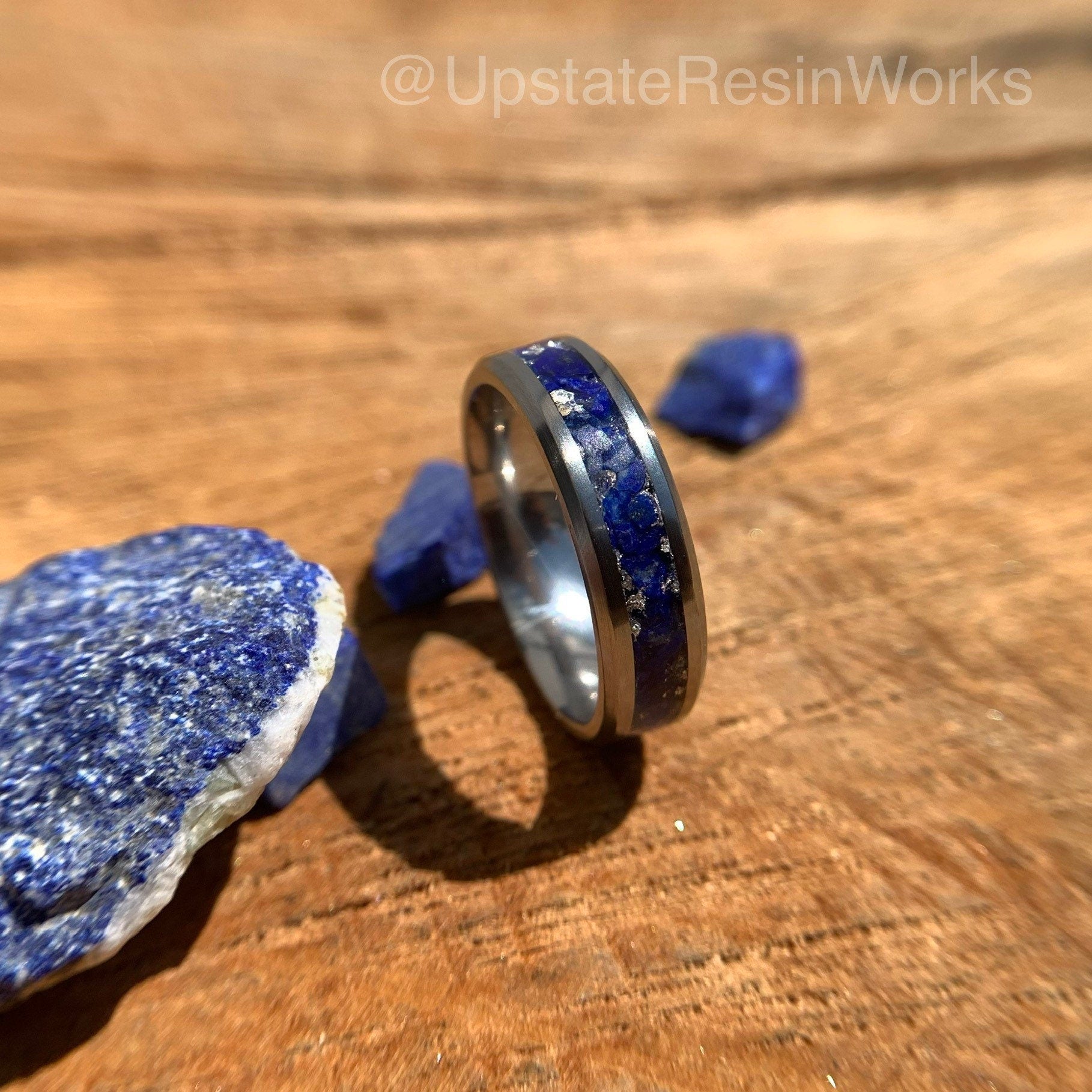 Genuine lapis Lazuli ring, Lapis and Silver, Lapis band, gemstone rings,  mens ring, womans ring, wedding band, engagement ring, anniversary