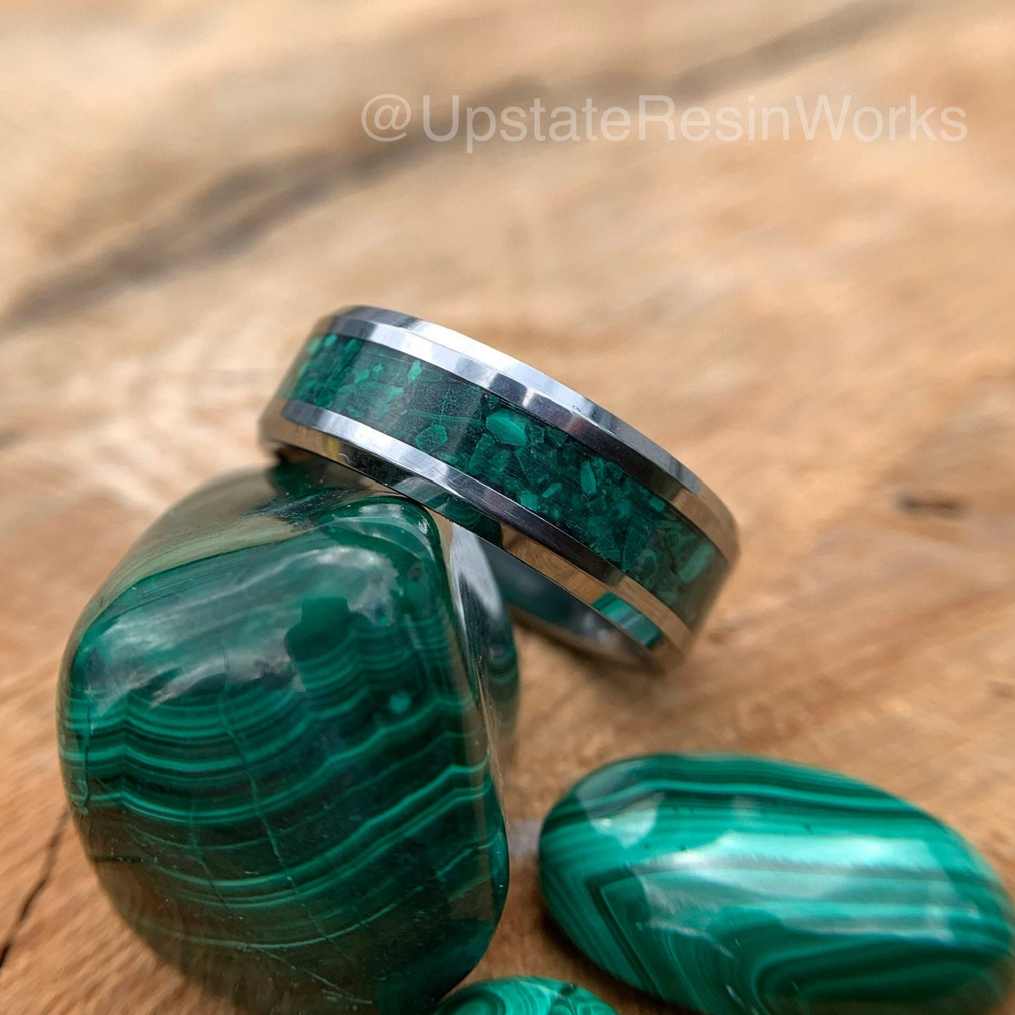 Real Malachite Band, Malachite ring, chunky malachite band, gemstone rings, for him, for her, wedding band, engagement band, promise band