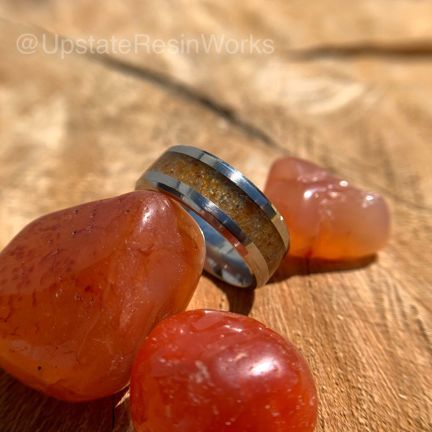 Genuine Carnelian band, Carnelian ring, orange Carnelian, gemstone band, mens band, womans band, wedding band, engagement band, anniversary