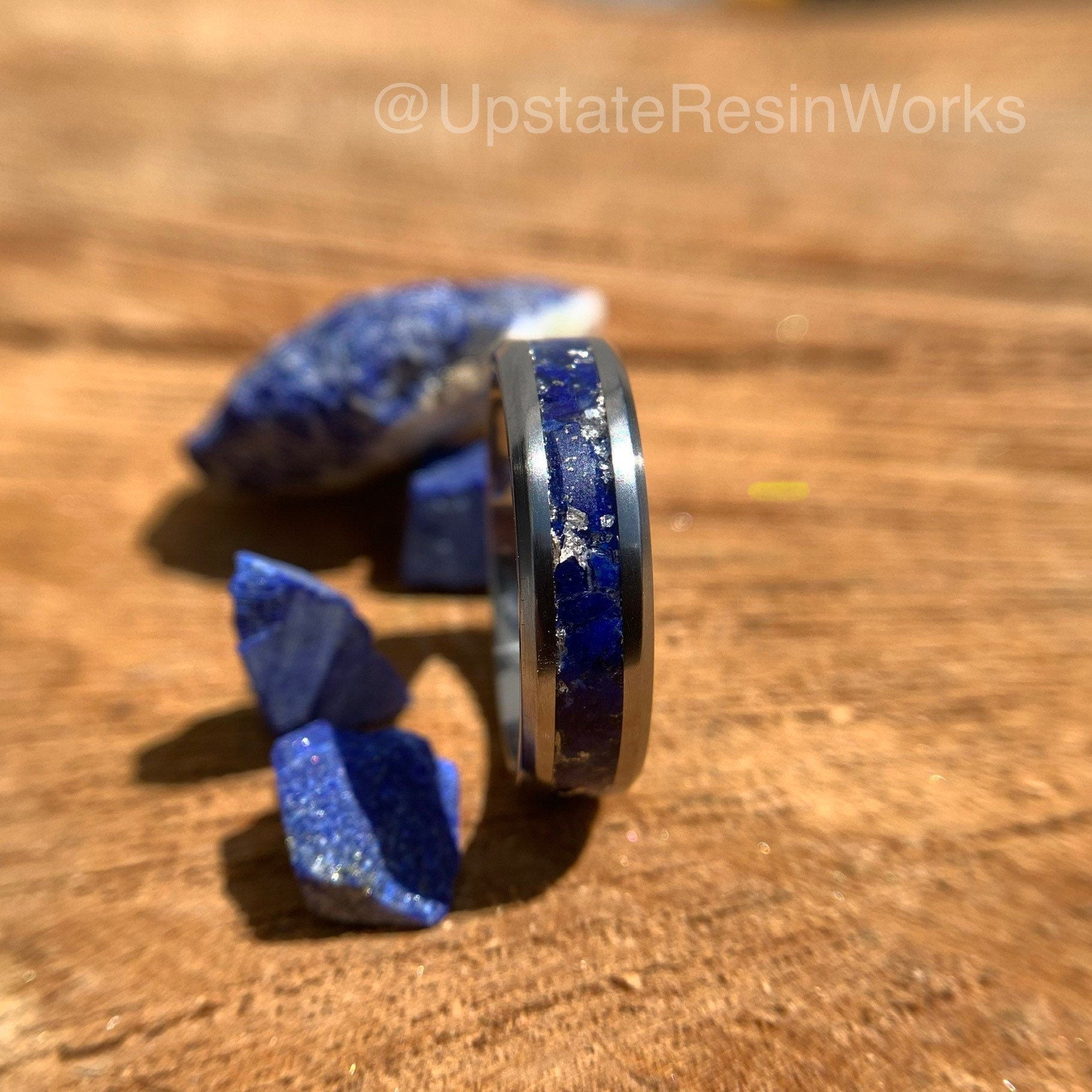 Genuine lapis Lazuli ring, Lapis and Silver, Lapis band, gemstone rings,  mens ring, womans ring, wedding band, engagement ring, anniversary