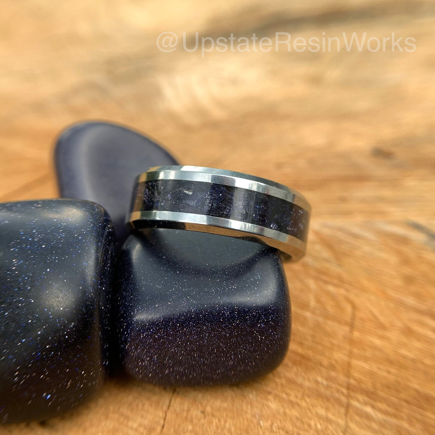 Genuine Blue Sandstone ring, Blue Sandstone Band, Galaxy ring, Nebula, gemstone rings, mens ring, womans ring, wedding band, engagement ring