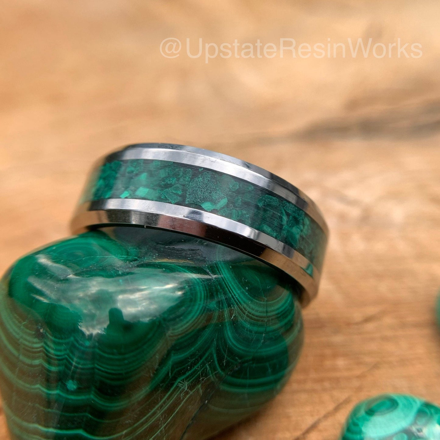 Real Malachite Band, Malachite ring, chunky malachite band, gemstone rings, for him, for her, wedding band, engagement band, promise band