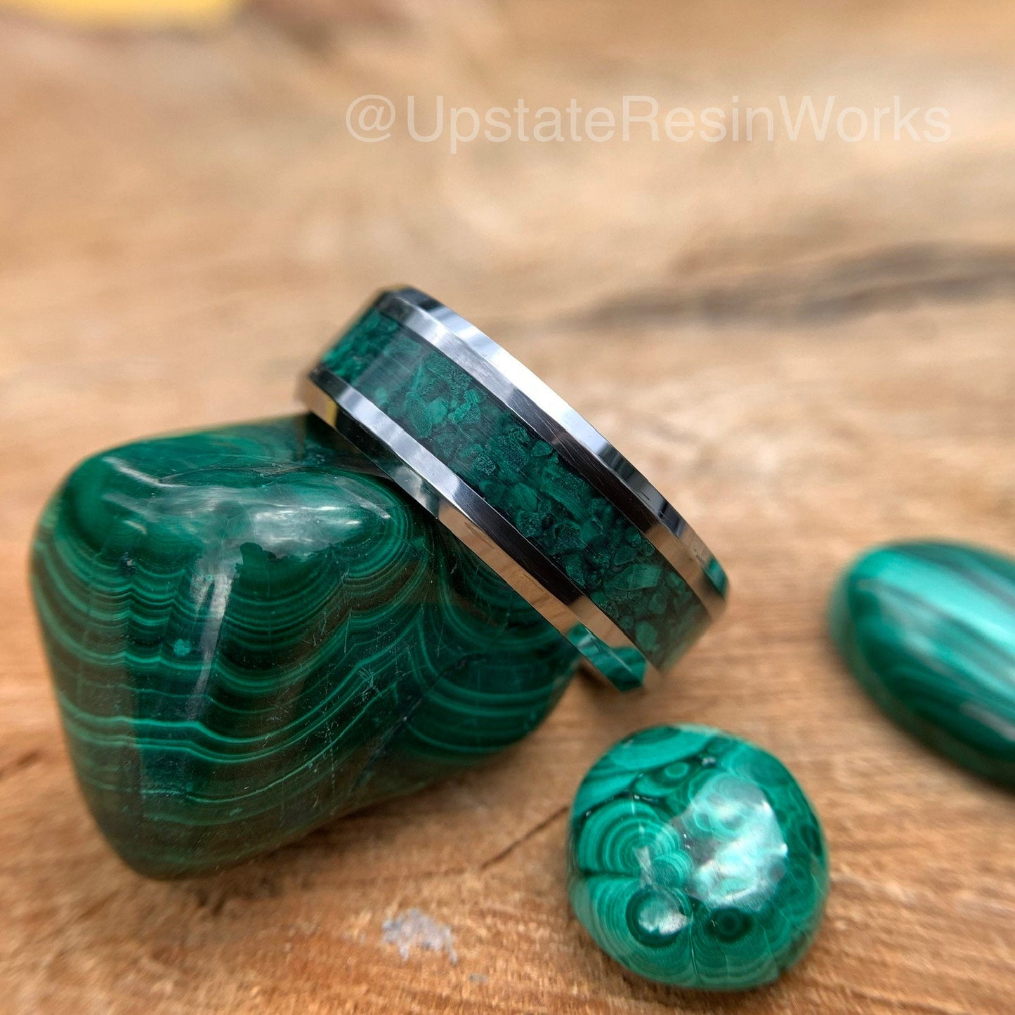 Real Malachite Band, Malachite ring, chunky malachite band, gemstone rings, for him, for her, wedding band, engagement band, promise band