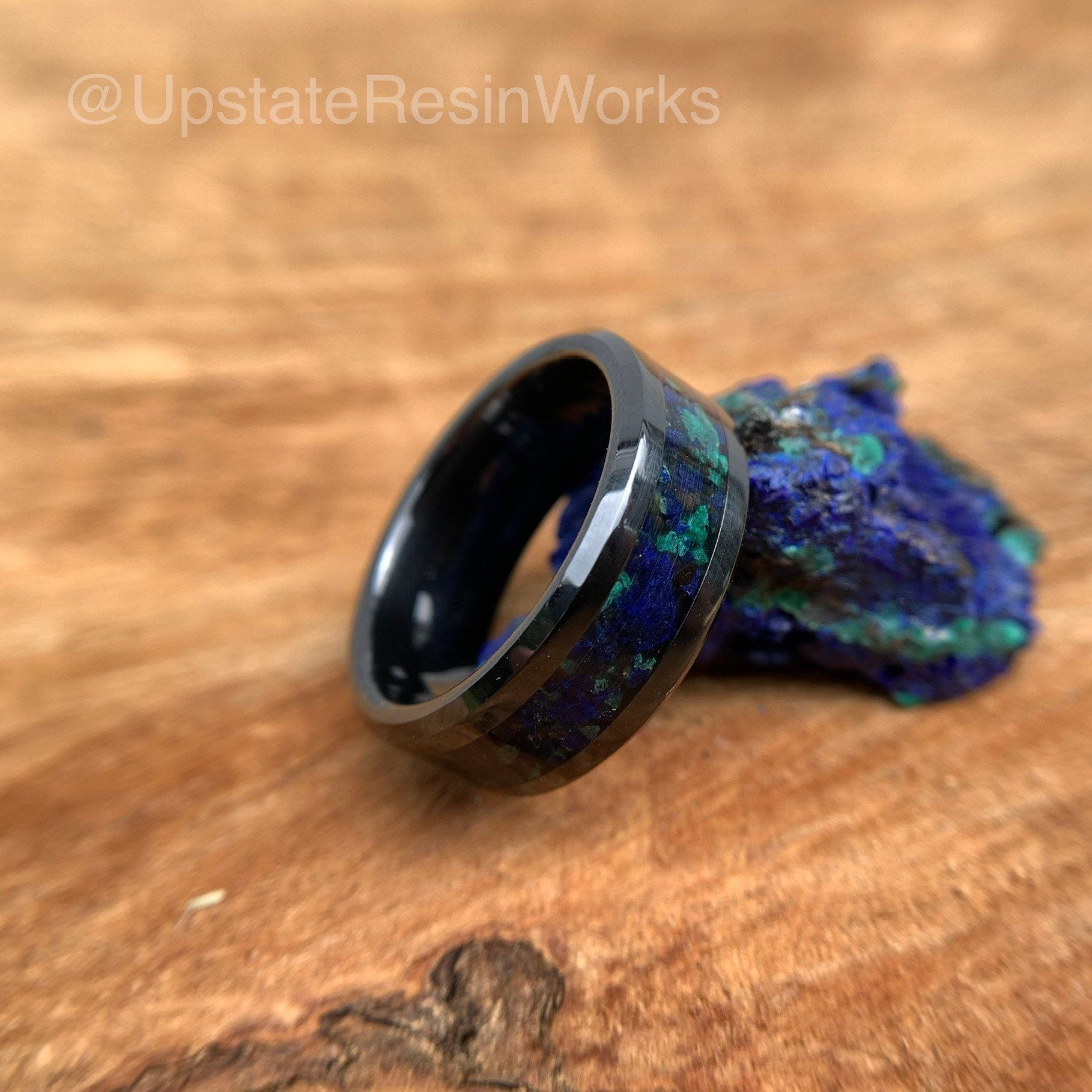 Azurite engagement store ring