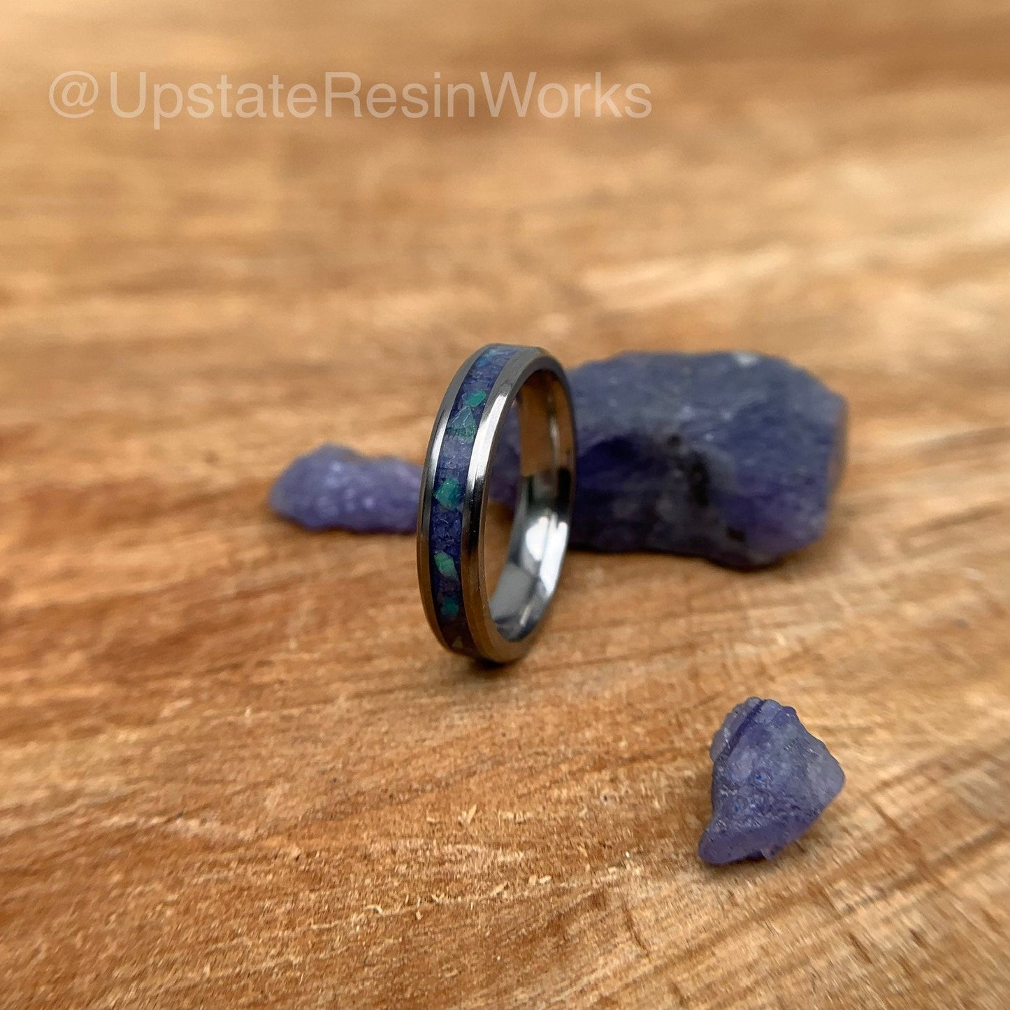 Real Opal and Tanzanite ring, Opal and Tanzanite band, push gift, gemstone ring, vow renewal, wedding ring, engagement ring, promise ring